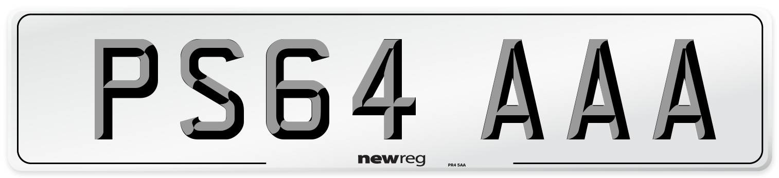 PS64 AAA Number Plate from New Reg